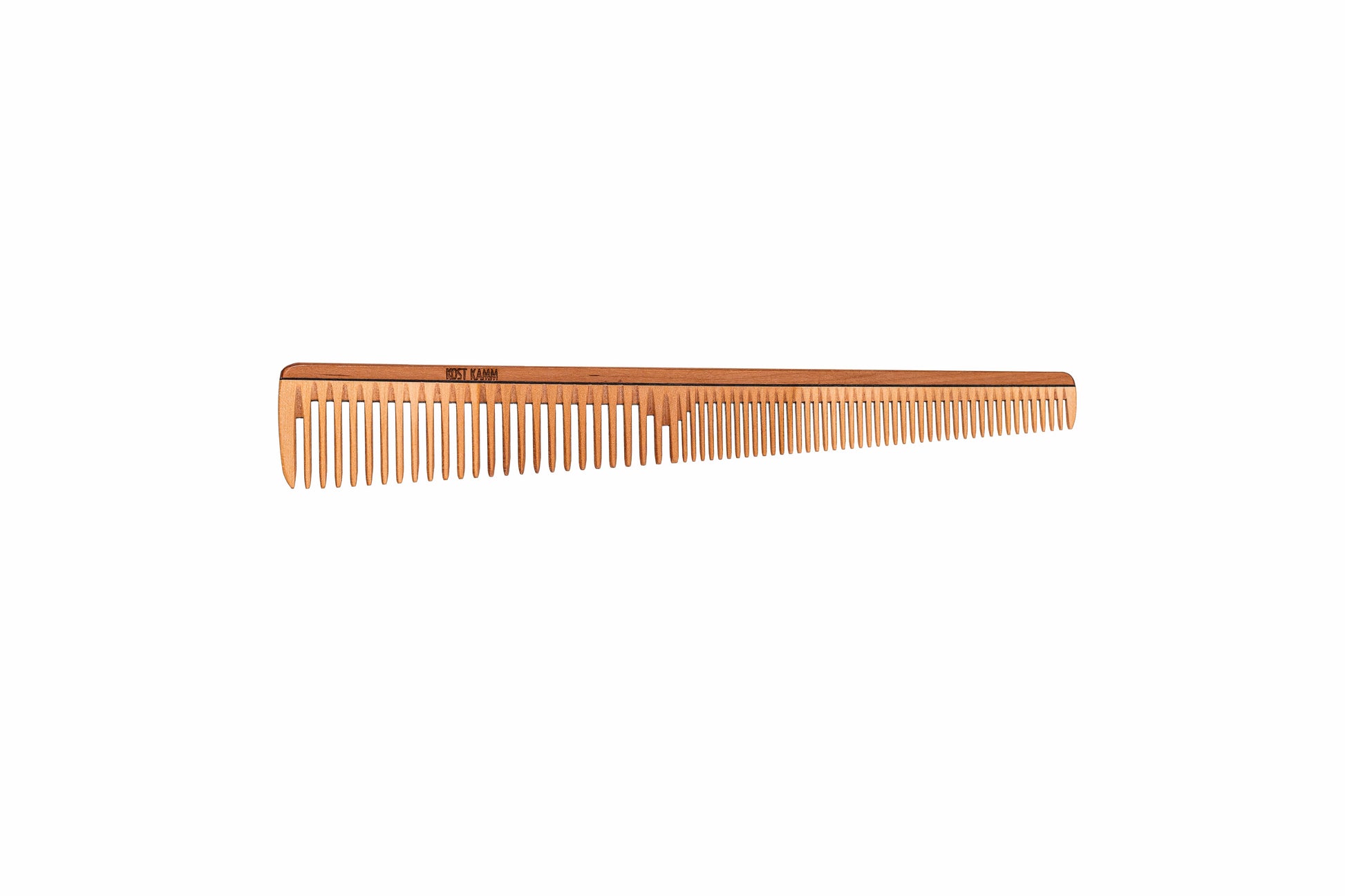 Haarschneidekamm, dünnes Profil, konisch 30/14mm, Holz, mittel-fein, 19cm