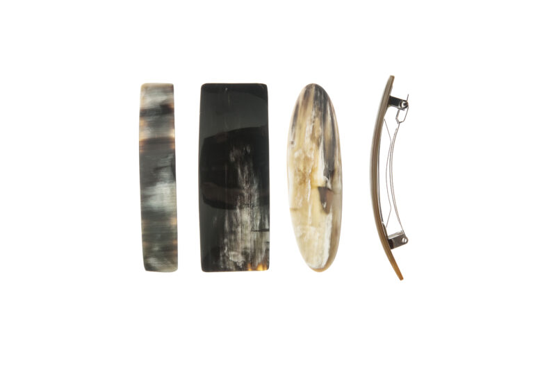 Pince à cheveux, corne, fermoir 8cm