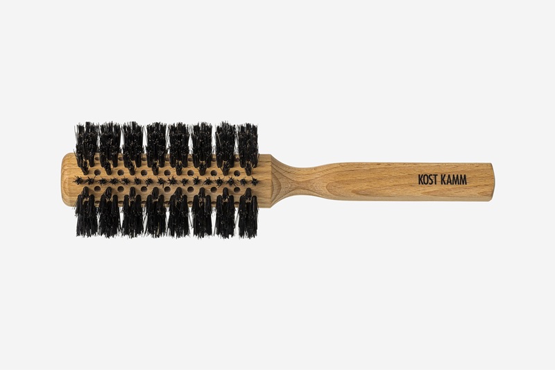 Föhnbürste, 60mm, Buche gelocht, Wildschweinborste, 20-reihig, 21cm