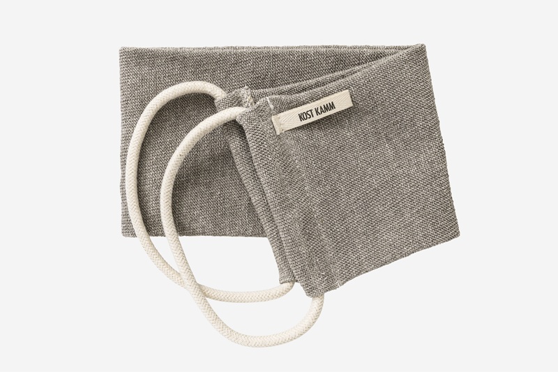 Bande de massage pour hammam, en lin tricoté, certifiée GOTS, avec poignée en coton, 85 cm