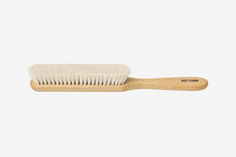 Dust brush, beechwood, goat hair, 26.5cm